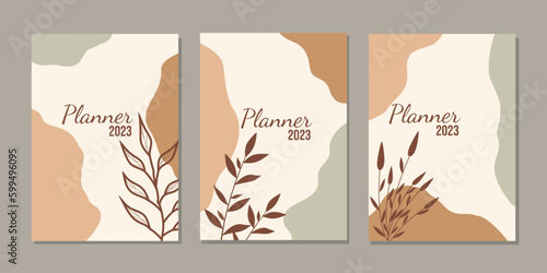 set of book cover pastel colour designs with hand drawn floral decorations. abstract retro botanical background.size A4 For notebooks, planners, brochures, books, catalogs	