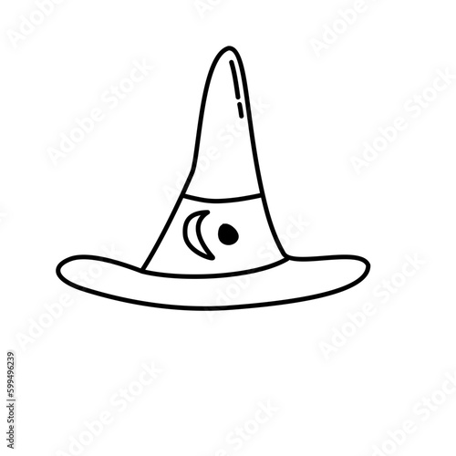 witch hat line icon