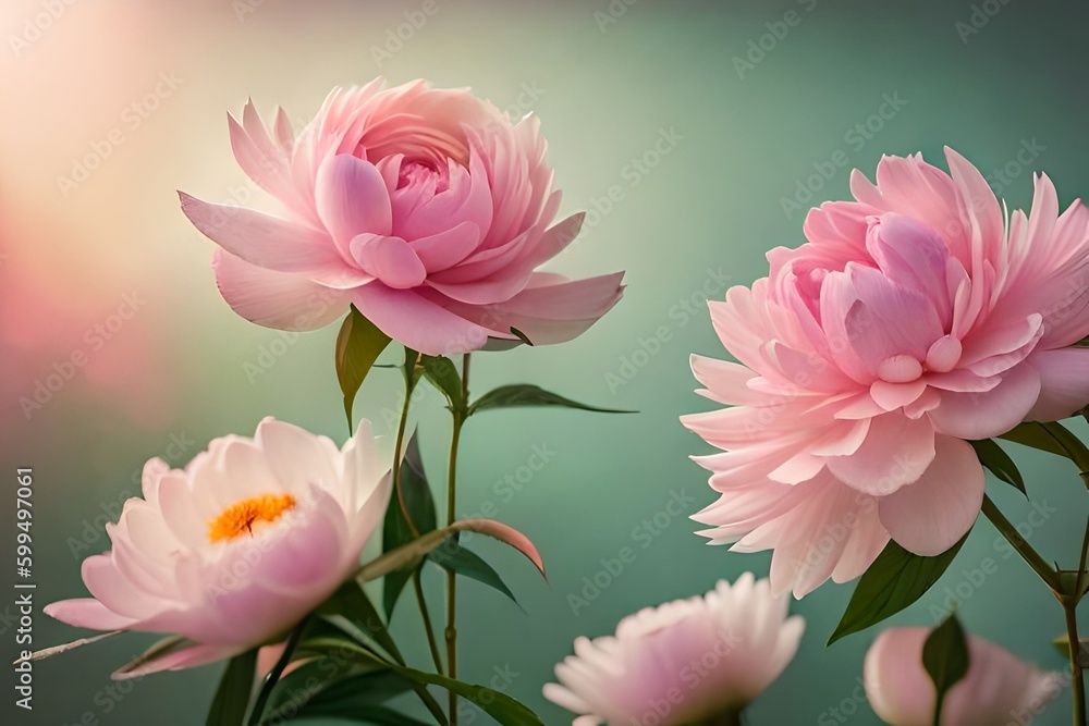 bouquet of pink roses Generative Ai bouquet of pink roses Generative Ai