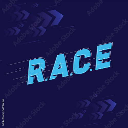 Race logo in dark blue background 