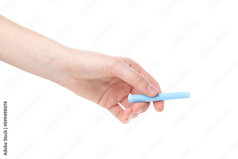 Hand with chalk isolated on white background, PNG Hand with chalk isolated on white background, PNG