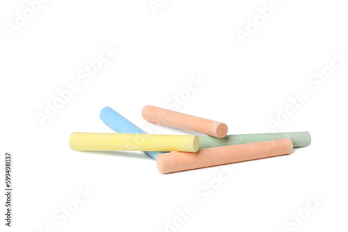 Color chalk isolated on white background, PNG