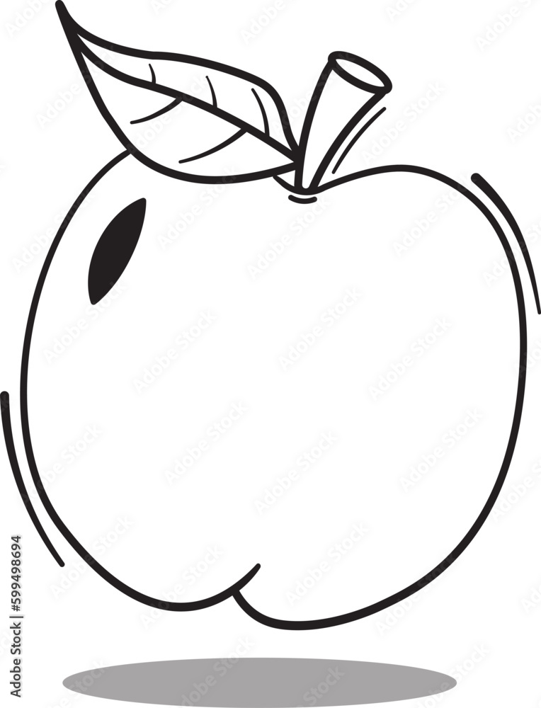 Silhouette of cute apple vector illustration Silhouette of cute apple vector illustration