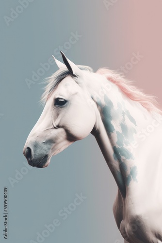 contemporary art, poster design, beautiful horse, minimalistic