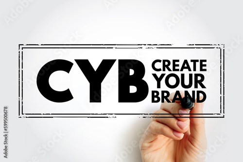 CYB - Create Your Brand acronym text stamp, business concept background