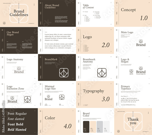 luxury brand guidelines book template, logo book template