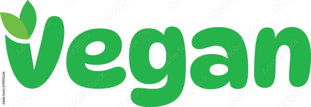 Fototapeta premium Vegan typography vector design for health centers, organic and vegetarian stores, poster, logo. Vegan vector text. Calligraphic handmade lettering. Vector