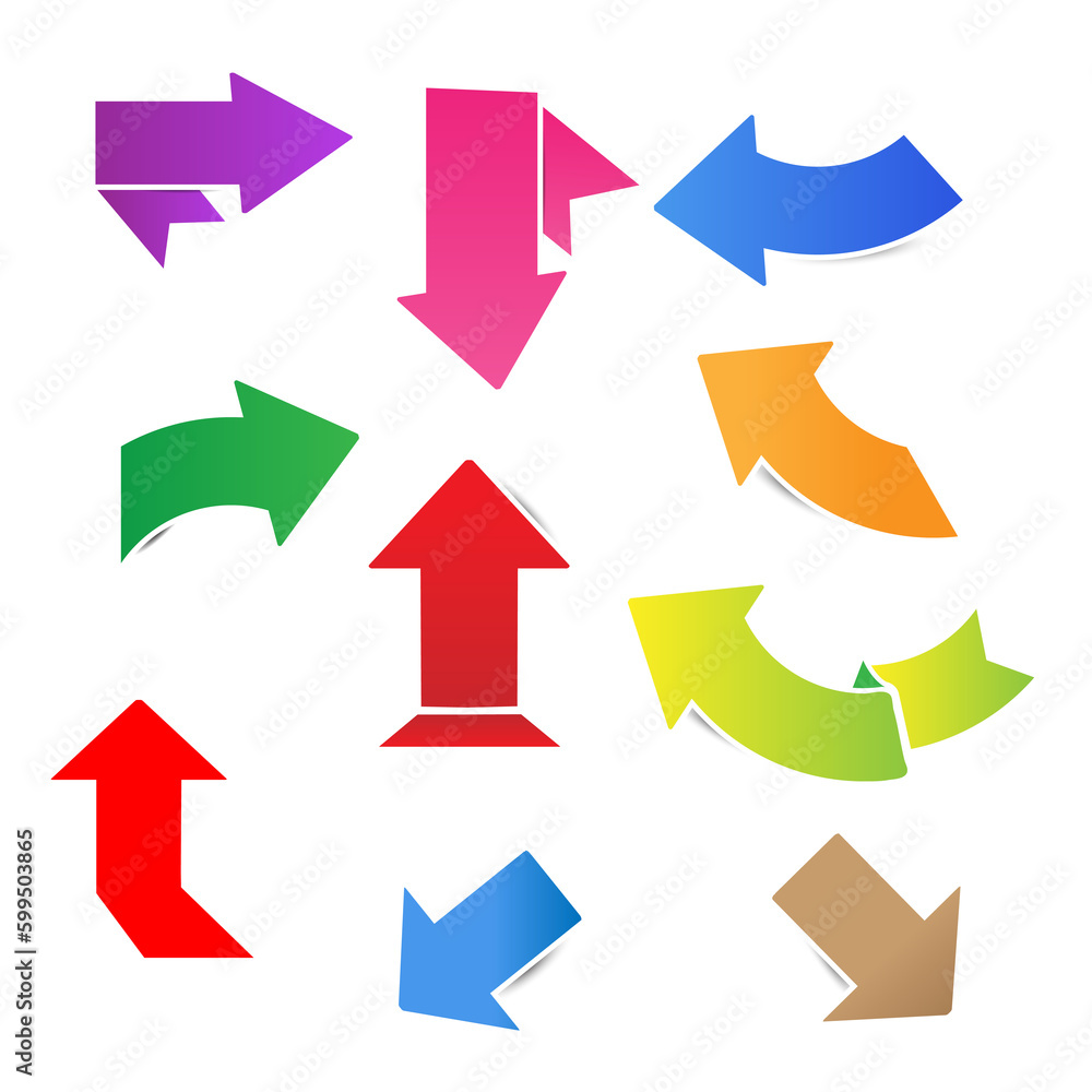 Arrow sticker ribbon with shadow Arrow sticker ribbon with shadow