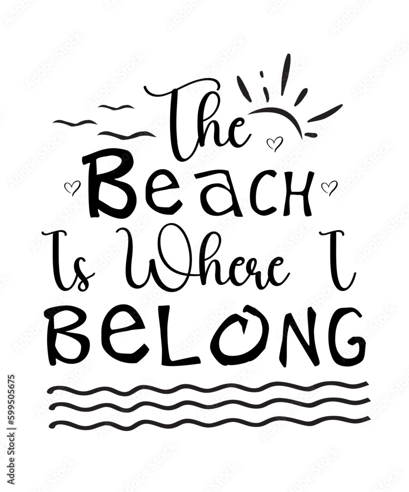 Beach lettering quote design