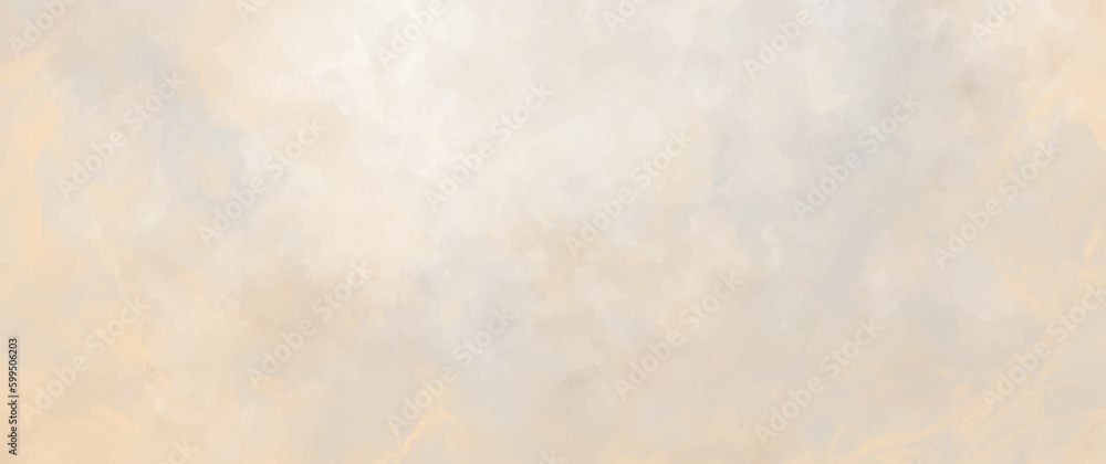 Vector watercolor art background. Old paper. Marble. Watercolour texture. Stucco. Wall. Brushstrokes and splashes. Sky and clouds. Sunset. Heaven. Painted template for design.