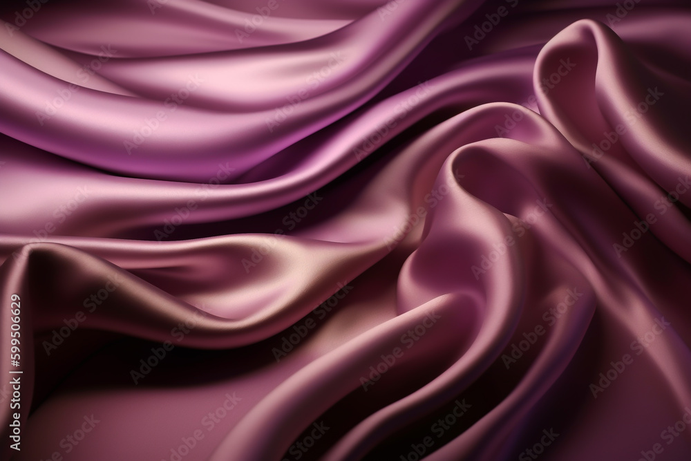 Fototapeta premium Purple fabric colored silk satin background Generative AI