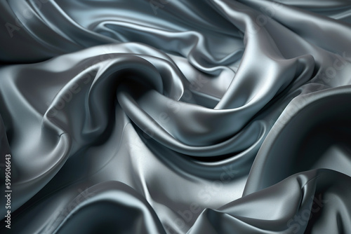 Grey fabric colored silk satin background Generative AI