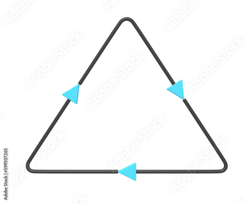 3d icon of triangle round arrow