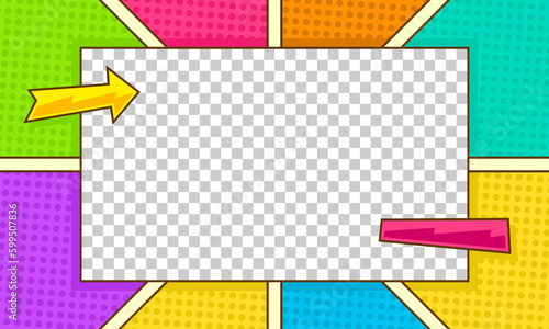 Colorful comic blank background design