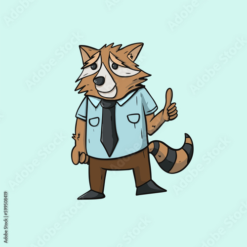racoon cartoon style