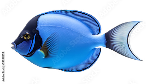 blue fish isolated on transparent background. 3D render.