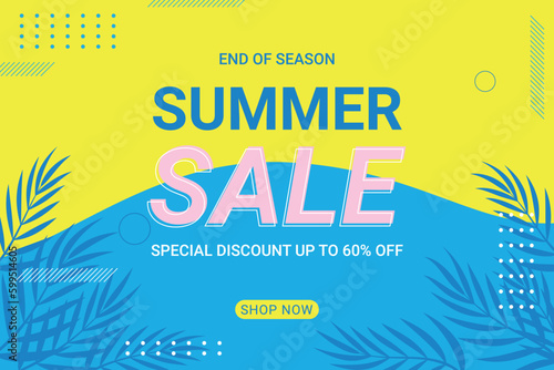 End of summer sale background in vector design