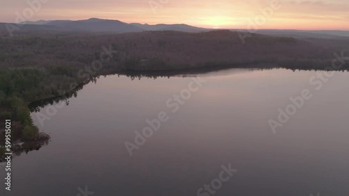 Wallpaper Mural Golden Hour light over Monson Pond Ascending Aerial  Torontodigital.ca