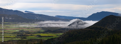 Aerial view of the Col de Bellevue in Reunion island