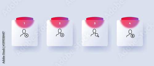 App icon set. Icon representing an application, usually displayed on a mobile device or computer screen. Technology concept. Glassmorphism style. Vector line icon for Business and Advertising