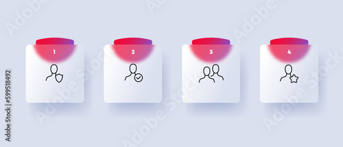 App icon set. Icon representing an application, usually displayed on a mobile device or computer screen. Technology concept. Glassmorphism style. Vector line icon for Business and Advertising