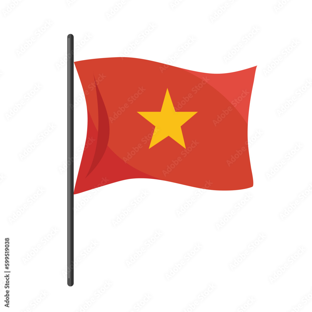 Flag of Vietnam. Vietnam Icon vector illustration, National flag for country of Vietnam isolated on white background. Flag of Vietnam. Vietnam Icon vector illustration, National flag for country of Vietnam isolated on white background.