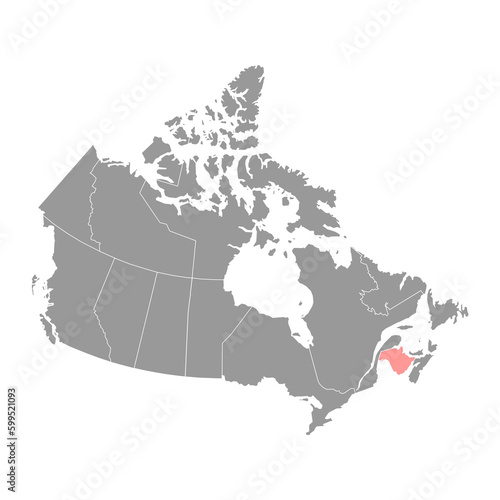 New Brunswick map, province of Canada. Vector illustration.