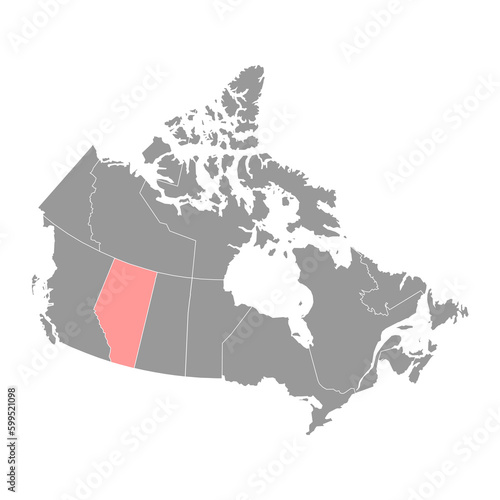 Alberta map, province of Canada. Vector illustration. photo