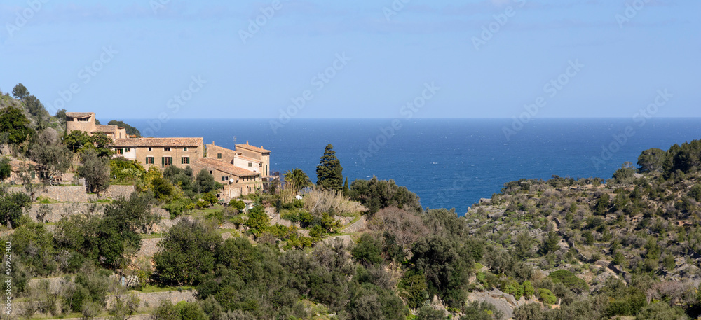 Blick auf Deia, Mallorca, Balearen, Spanien
