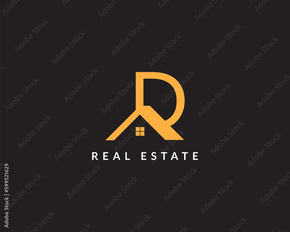 Letter D and Real Estate company logo design Letter D and Real Estate company logo design