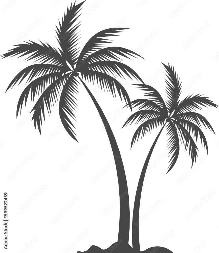 Coconut palm tree icon, simple style
