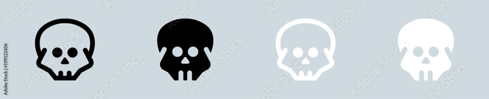 Skull icon set in black and white. Skeleton signs vector illustration. Skull icon set in black and white. Skeleton signs vector illustration.