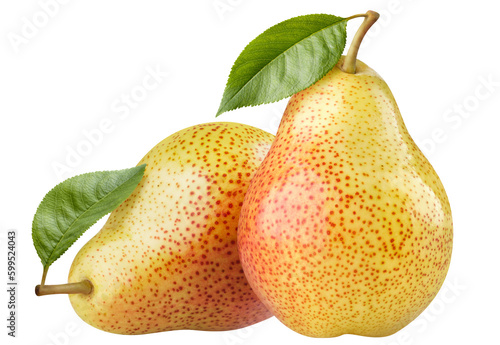 Ripe tasty pears cut out photo