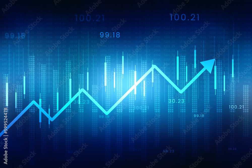 2d rendering Stock market online business concept. business Graph 2d rendering Stock market online business concept. business Graph