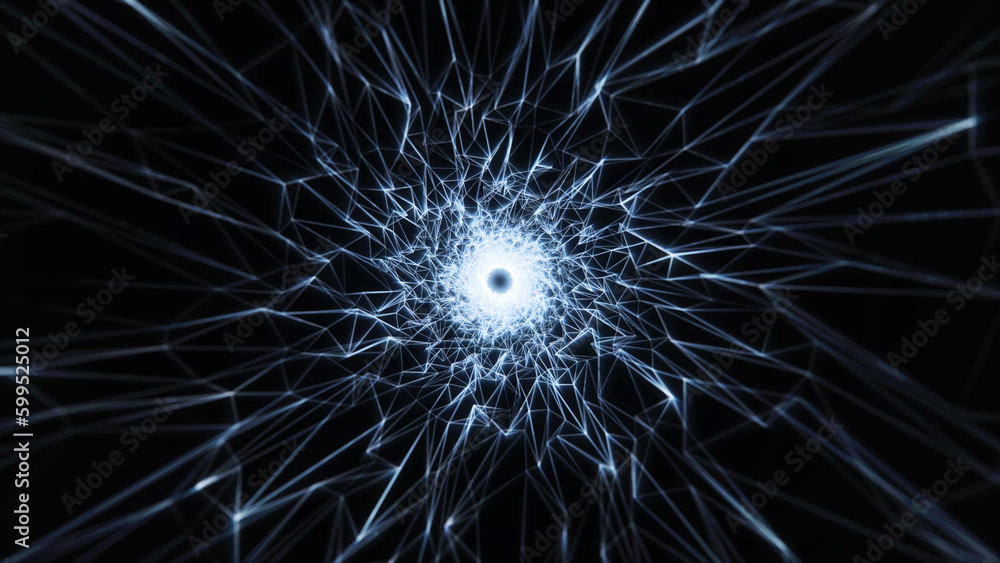 Motion Graphic Of Flying Into Digital Technologic Tunnel 3d Render