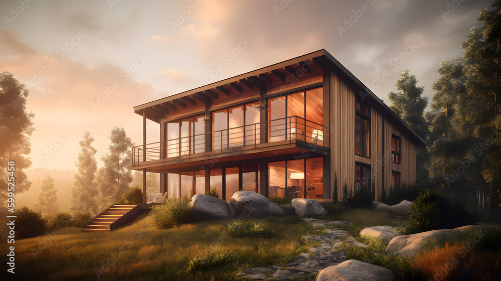 modern house design with a bold and refined facade, a warm color palette and great attention to detail modern house design with a bold and refined facade, a warm color palette and great attention to detail