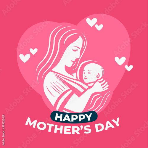 Happy Mother s Day social media post  greeting card and background template design