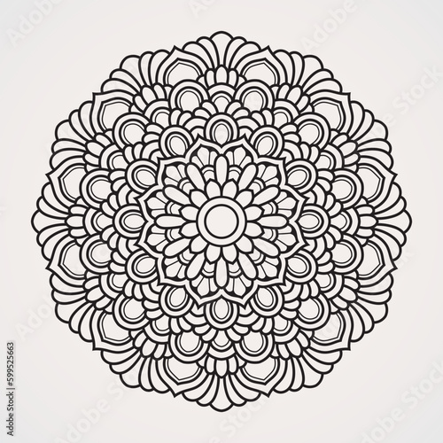 Photography Traditional pattern of circular flowers that form a mandala