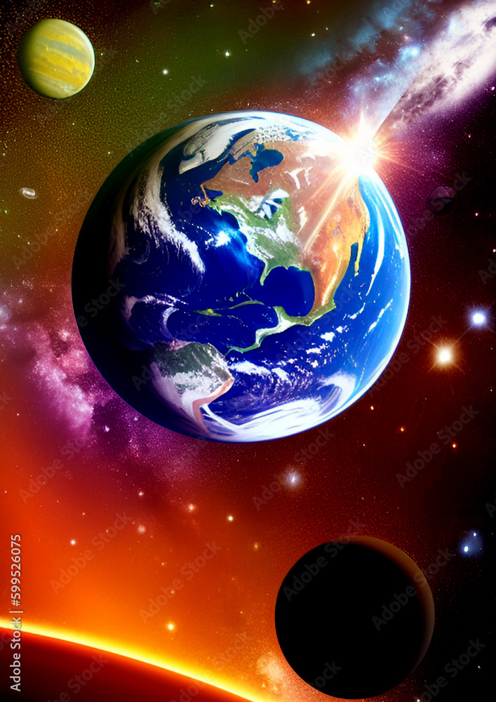galaxy in a free space. 3D rendering