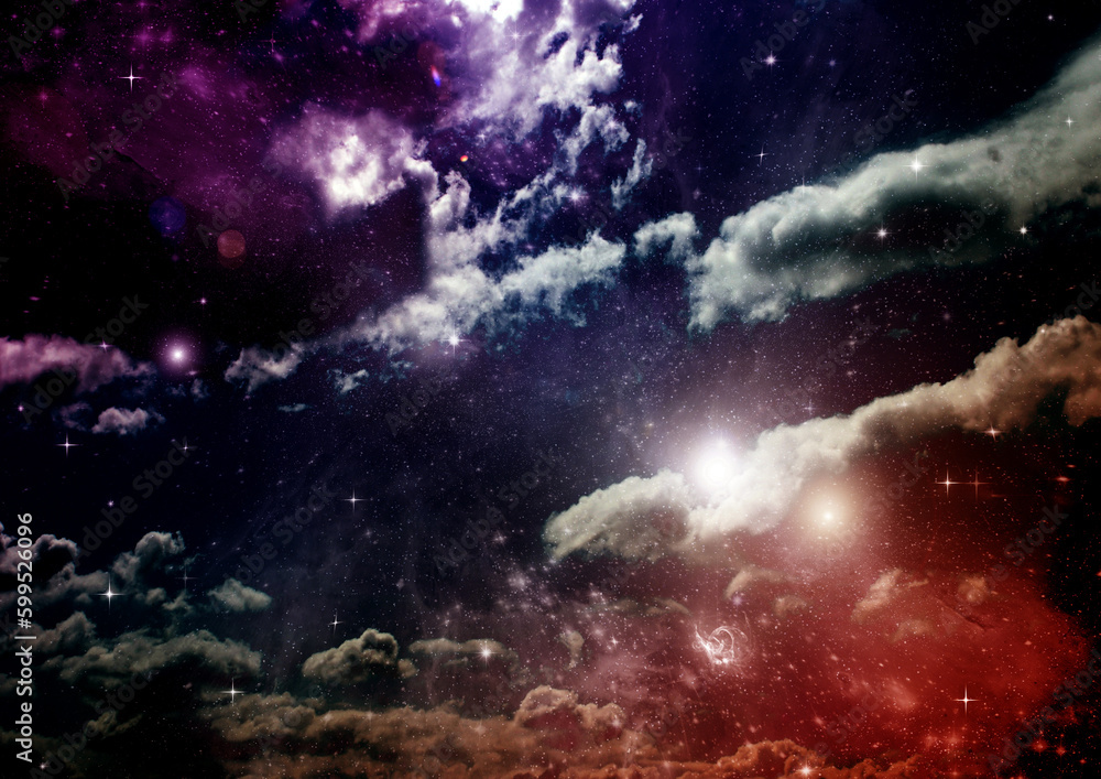 galaxy in a free space. 3D rendering
