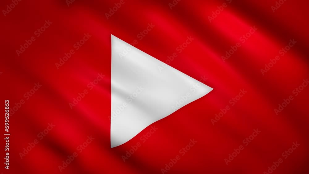 White triangle symbol Play on bright red background White triangle symbol Play on bright red background