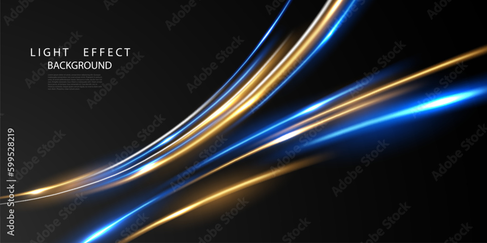 Elegant abstract light line effect design vector illustration on black background. Elegant abstract light line effect design vector illustration on black background.