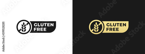 Best gluten free label or gluten free icon vector isolated in flat style. Gluten free label vector for product packaging design element. Simple gluten free icon for packaging design element.