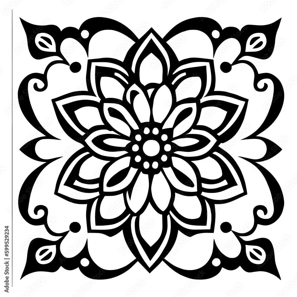 Flower clipart vector design black and white Flower clipart vector design black and white