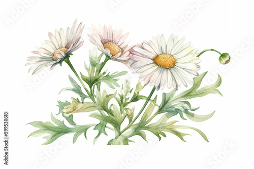 transvaal daisy watercolor illustration  for greeting card  invitation card for wedding  birthday and other holiday  white background
