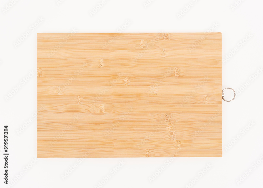 top-view, wooden  Cutting board on white, isolated