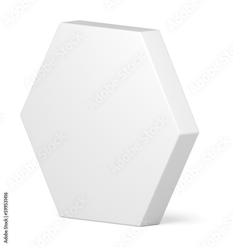 3d white hexagonal wall geometric background decor element six corner
