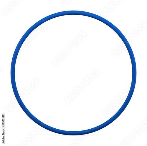 3d blue ring luxury elegant circle decor element premium fashion design