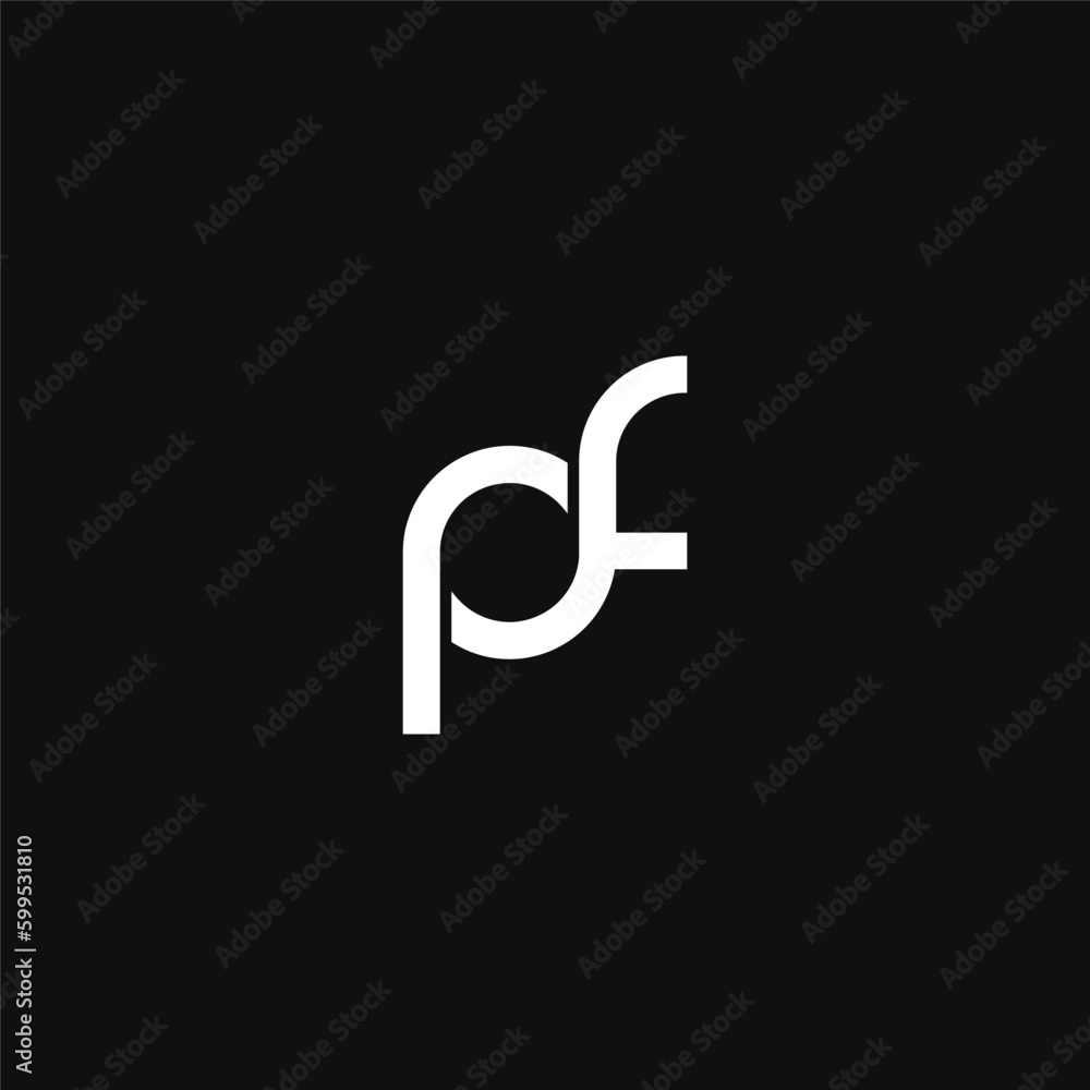 Vector initial pf logo design vector Vector initial pf logo design vector