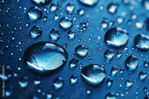 Water drops on blue background texture